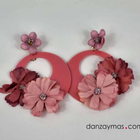 Pendientes de aro con flores