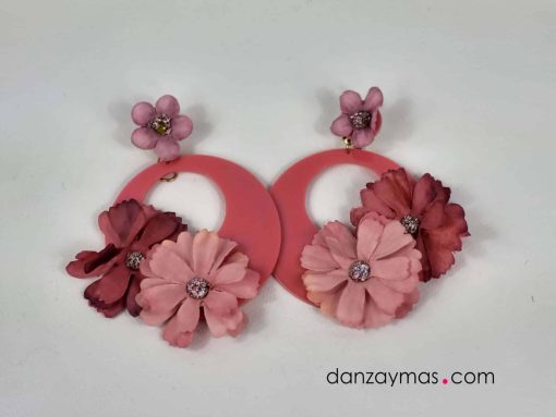 Pendientes de aro con flores
