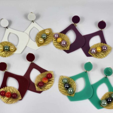 Pendientes de flamenca hoja