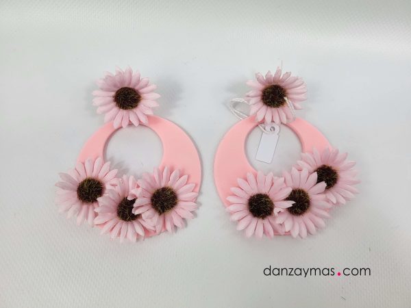 Pendientes de aro con flores