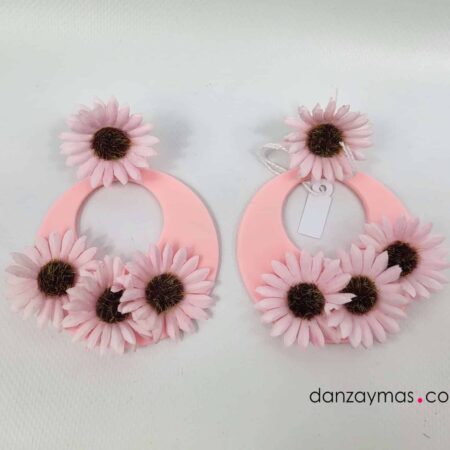 Pendientes de aro con flores