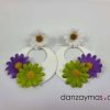 Pendientes de aro con flores