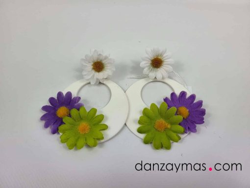 Pendientes de aro con flores