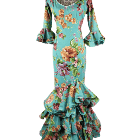Traje de flamenca con mostaza 