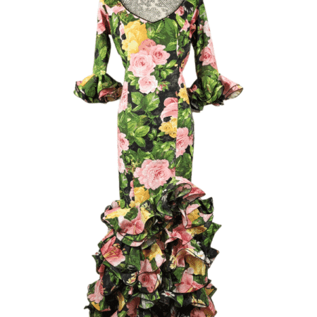 Traje de flamenca con flores