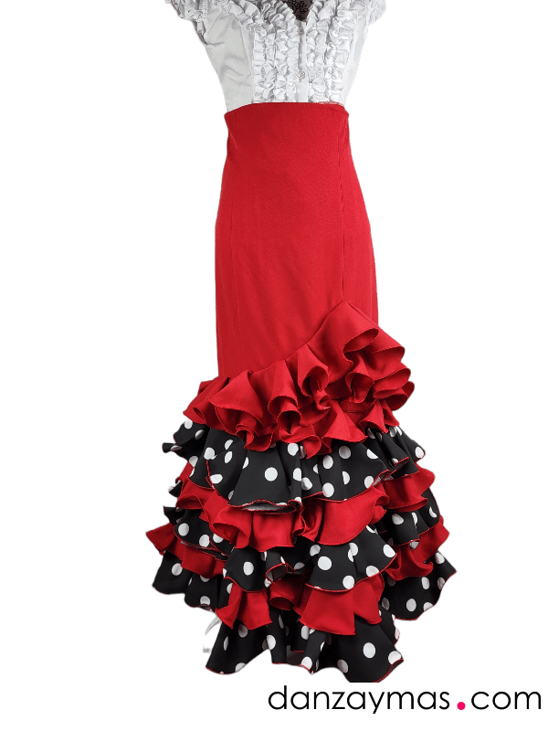Falda flamenca roja lunar 1667
