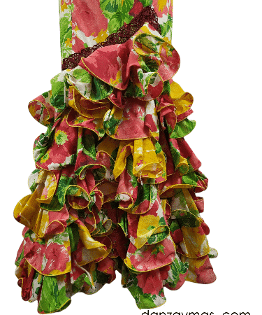 Traje flamenco flores llamativas