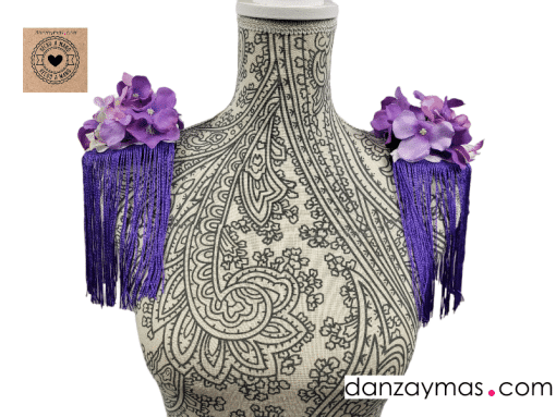 Hombreras con flecos lilas