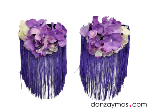 Hombreras con flecos lilas