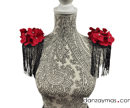 Hombreras flamencas con fleco negro