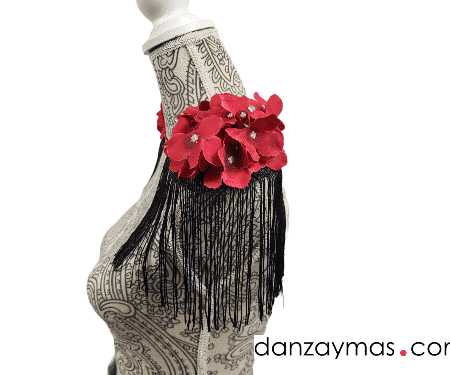 Hombreras flamencas con fleco negro
