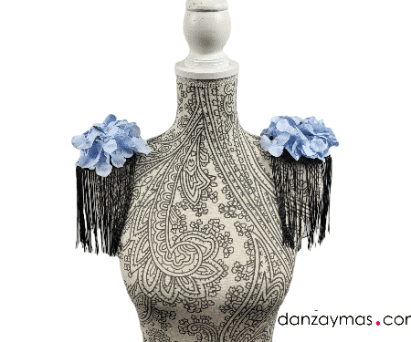 Hombreras flamencas con fleco negro