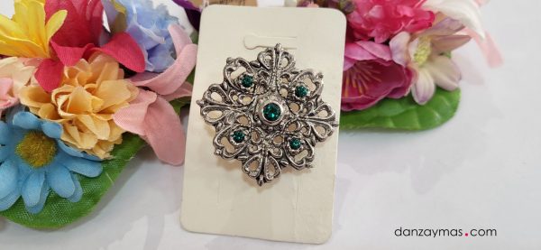 Broche plata vieja traje regional