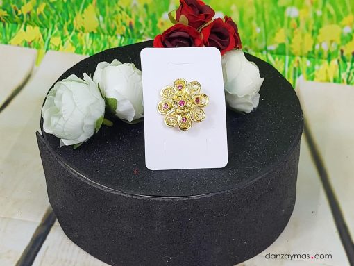 Broche dorado forma de flor