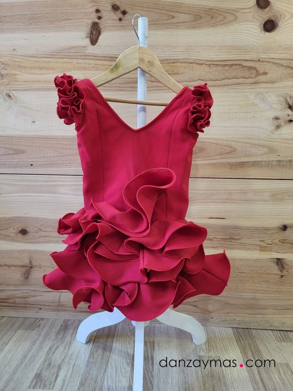 Vestido de flamenca rojo para niña