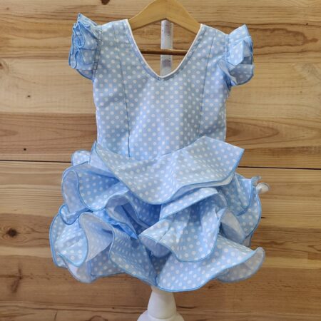 Traje flamenco niña celeste