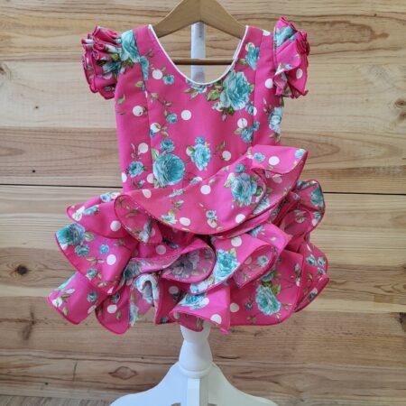 Traje de flamenca Fucsia niña
