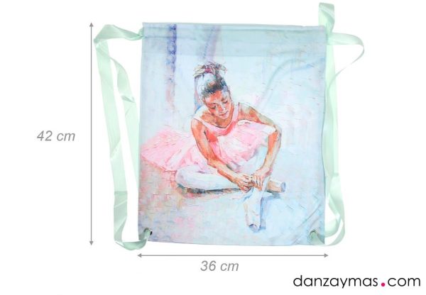 Bolsa ballet verde con bailarina