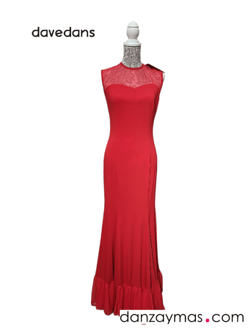 Vestido de flamenca rojo elástico