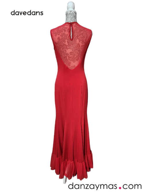 Vestido de flamenca rojo elástico