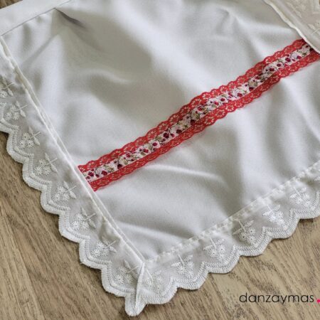 Delantal traje regional blanco niña