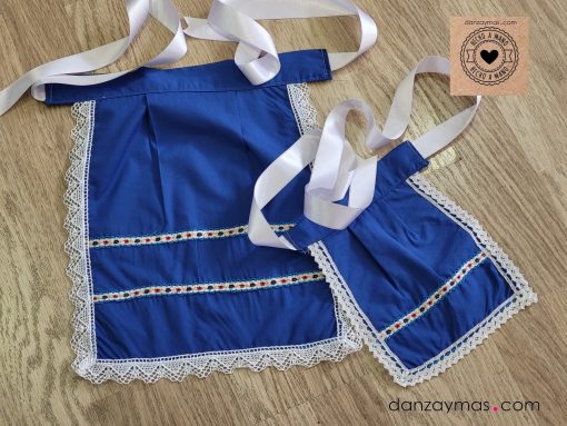 Delantal traje regional azulina niña