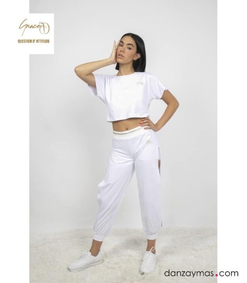 Pantalón de yoga o baile blanco