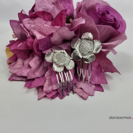 Peinecillo flor metal para flamenca