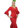 Traje de flamenca rojo elástico