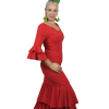 Traje de flamenca rojo elástico