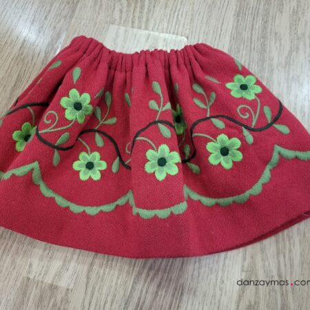 Refajo bordado de bebe rojo y verde