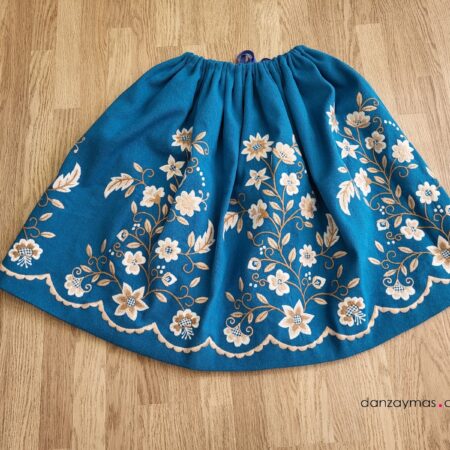 Refajo bordado azul adolescente/adulta