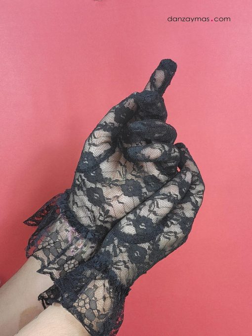 Guantes de Manola de blonda negros