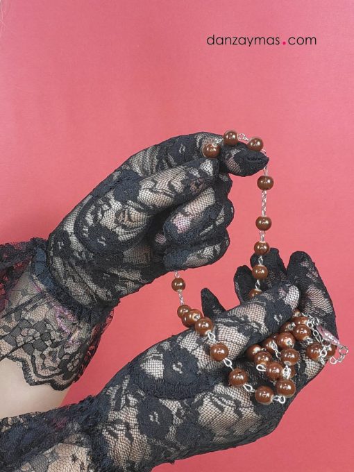 Guantes de Manola de blonda negros