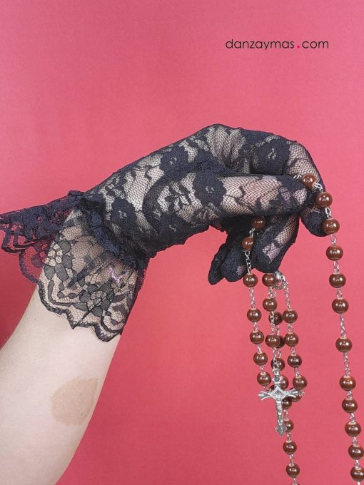 Guantes de Manola de blonda negros