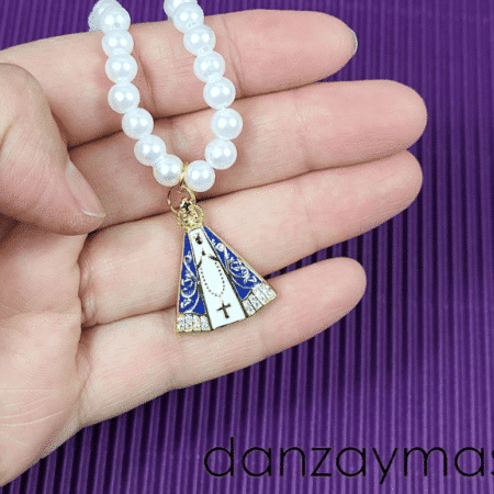 Colgante Virgen con perlas