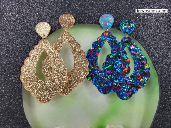 Pendientes de flamenca brillantes