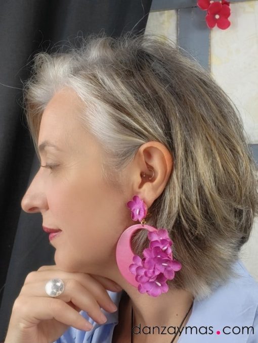 Aros de flamenca con florecitas