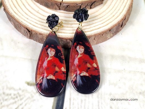 Pendientes flamencos con rociera