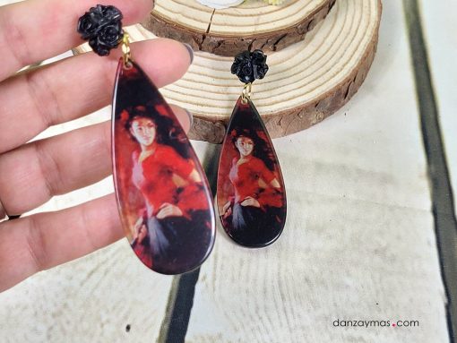 Pendientes flamencos con rociera