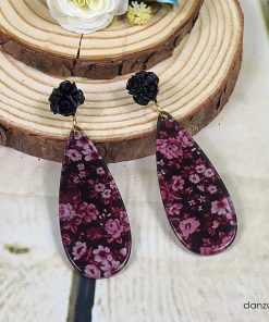 Pendientes de flamenca lagrima flor