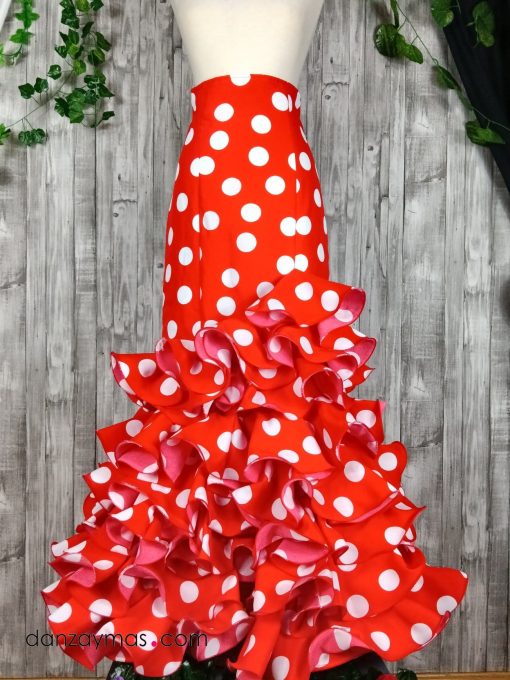Falda flamenca en roja