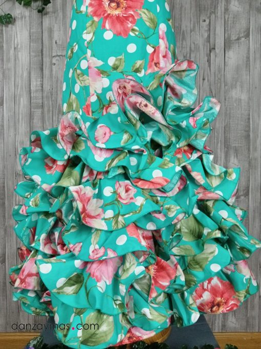 Falda rociera verde agua