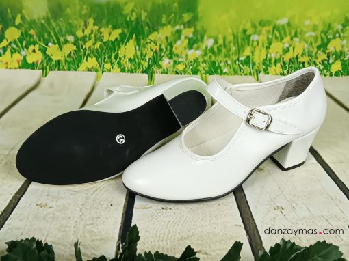 Zapatos de flamenca blancos 15BL - Imagen 3