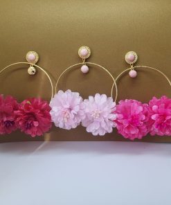 Aros de flamenca rosas
