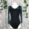 Maillot ballet verde terciopelo