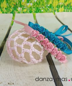 Lazo con flores para moño