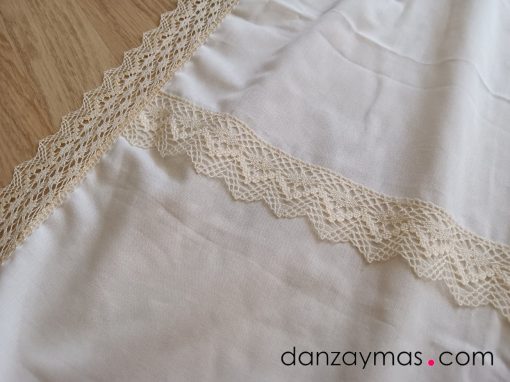 Delantal regional algodón beige