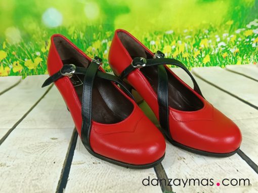 Zapatos de flamenca rojos profesionales