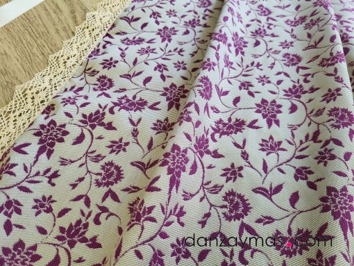 Delantal traje regional brocado rosa